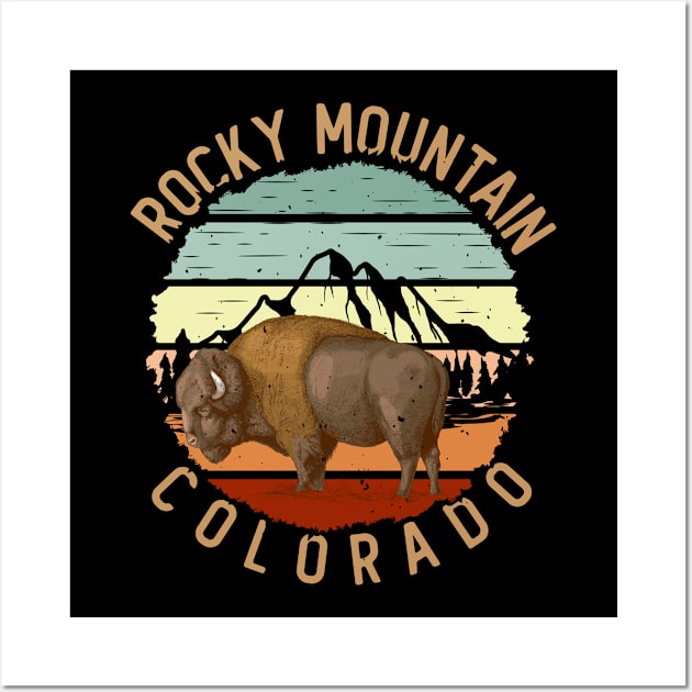 Colorado Souvenir Camping Hiking Bison Rocky Mountain Arsenal National Wildlife Refuge Wall Art by Kawaii_Tees